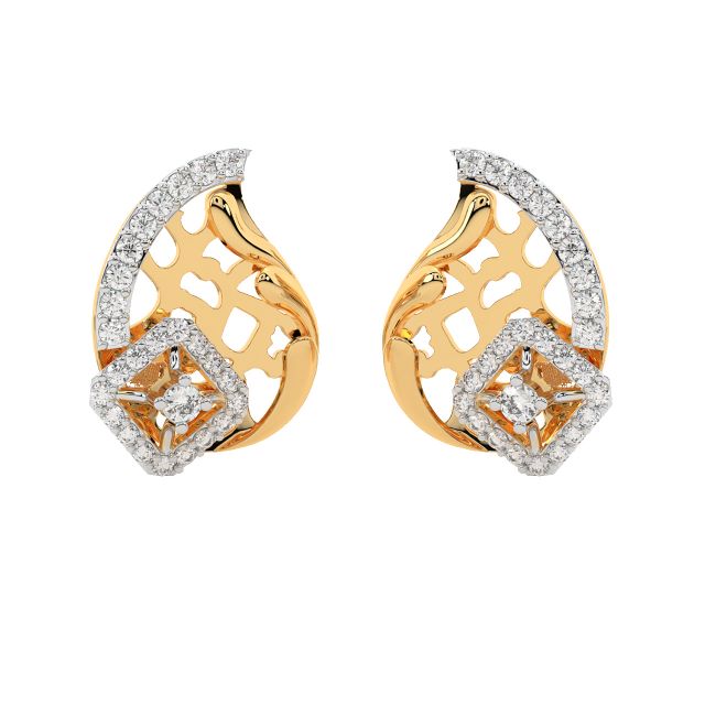 Louis Round Diamond Stud Earrings